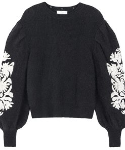Sandro Peppy Embroidered Floral Sweater