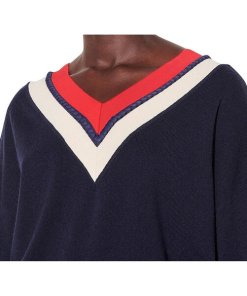 Sandro Torsy Striped V-neck Sweater
