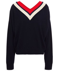 Sandro Torsy Striped V-neck Sweater
