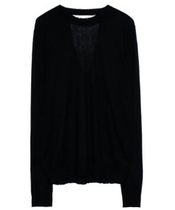 Zadig & Voltaire Emma Rhinestone Open Back Cashmere Sweater