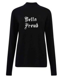 Bella Freud Gothic Logo-Intarsia Cashmere Sweater