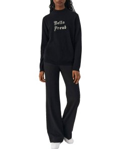 Bella Freud Gothic Logo-Intarsia Cashmere Sweater