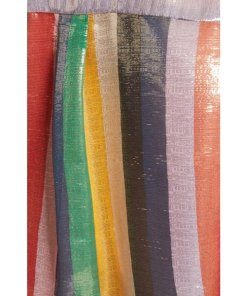 Alice + Olivia Rainbow Willa Metallic Striped Shirt