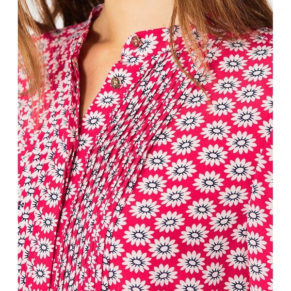Tory Burch Cora Nantucket Red Primrose Printed Dress
