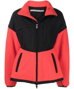 Alexander Wang Paneled Teddy Fleece & Nylon Sculpted Jacket