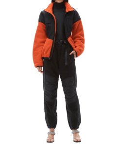Alexander Wang Paneled Teddy Fleece & Nylon Sculpted Jacket