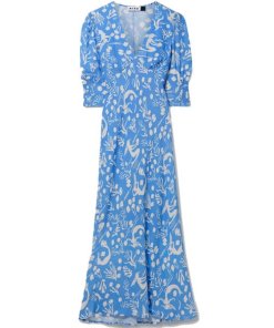 Rixo Zadie Printed Crepe Midi Dress