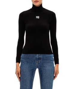 Alexanderwang.T Logo Patch Turtleneck Top
