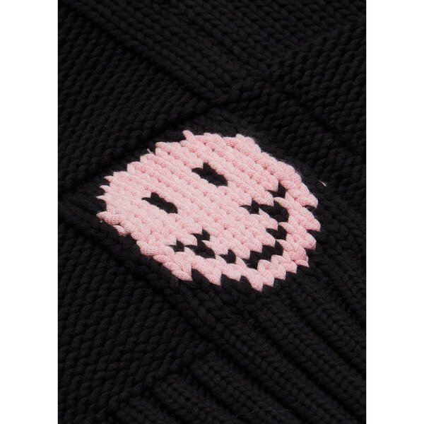 Ganni Oversized Collar Smiley Intarsia Cotton Robe Cardigan