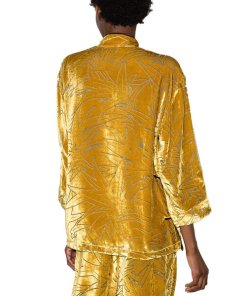 Olivia von Halle Harlow Leaf Velvet Pajama Set
