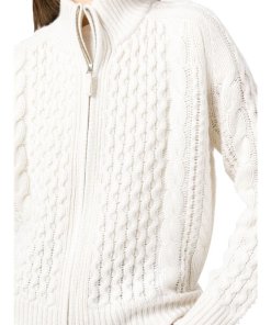 Nili Lotan Kalina Zipped Cable-Knit Cashmere Cardigan