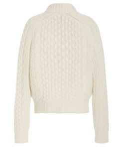 Nili Lotan Kalina Zipped Cable-Knit Cashmere Cardigan