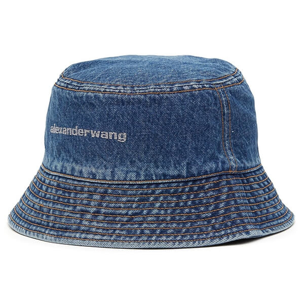 Alexander Wang Rhinestone-Embellished Denim Bucket Hat – evaChic