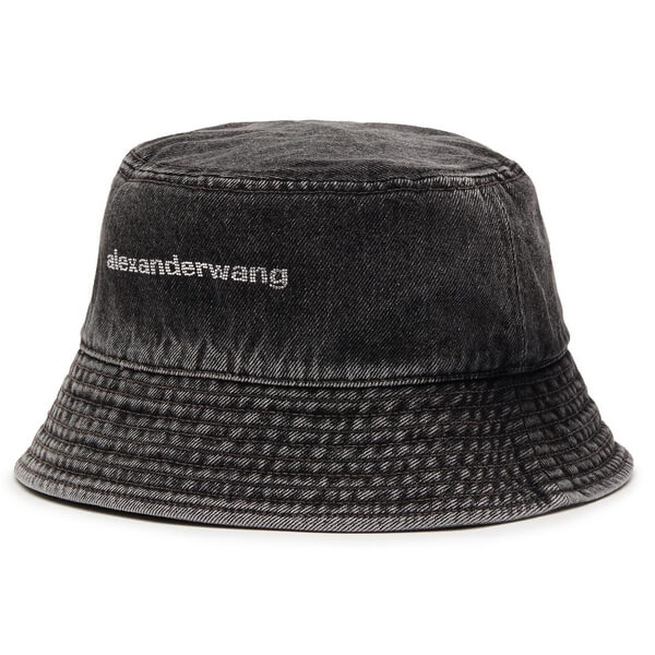 Alexander Wang Rhinestone-Embellished Denim Bucket Hat – evaChic