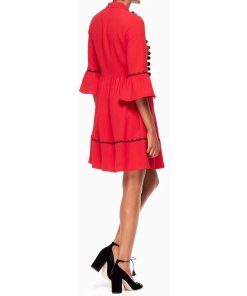 Kate Spade Embroidered Pom Pom Mini Dress