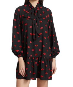 Kate Spade Kisses Tie-Neck Shift Mini Dress