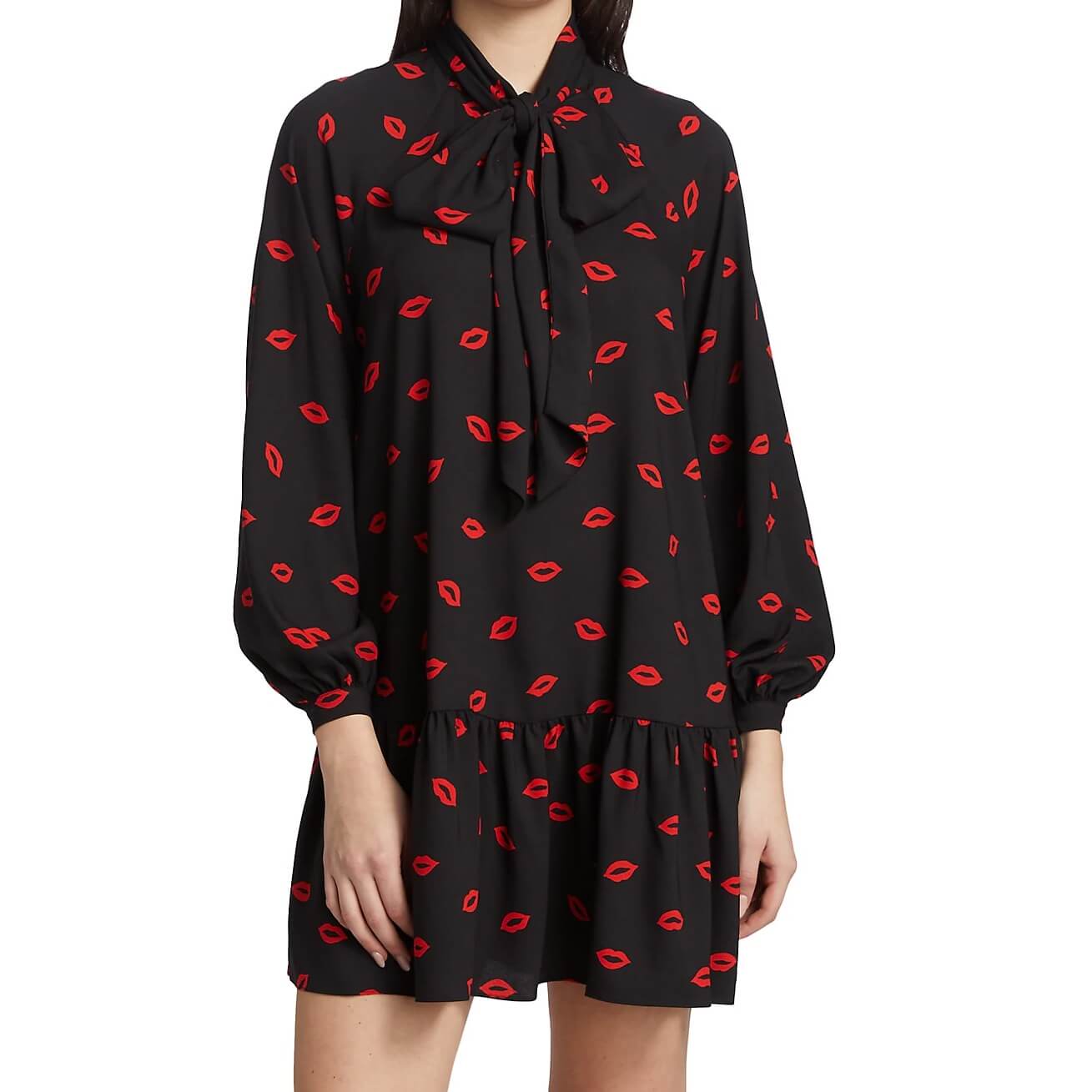 Kate Spade Kisses Tie-Neck Shift Mini Dress  evaChic