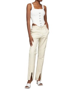 Dion Lee Split Frayed Straight-Leg Pants