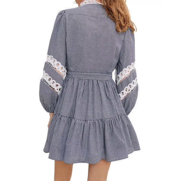 knee length dresses for ladies MAJE. Double textured blue dress Your(s) – Hibuy market