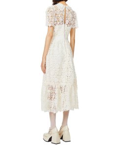 Self-Portrait Embellished Guipure Lace Midi Dress evaChic Self-Portrait Embellished Guipure Lace Midi Dress evaChic