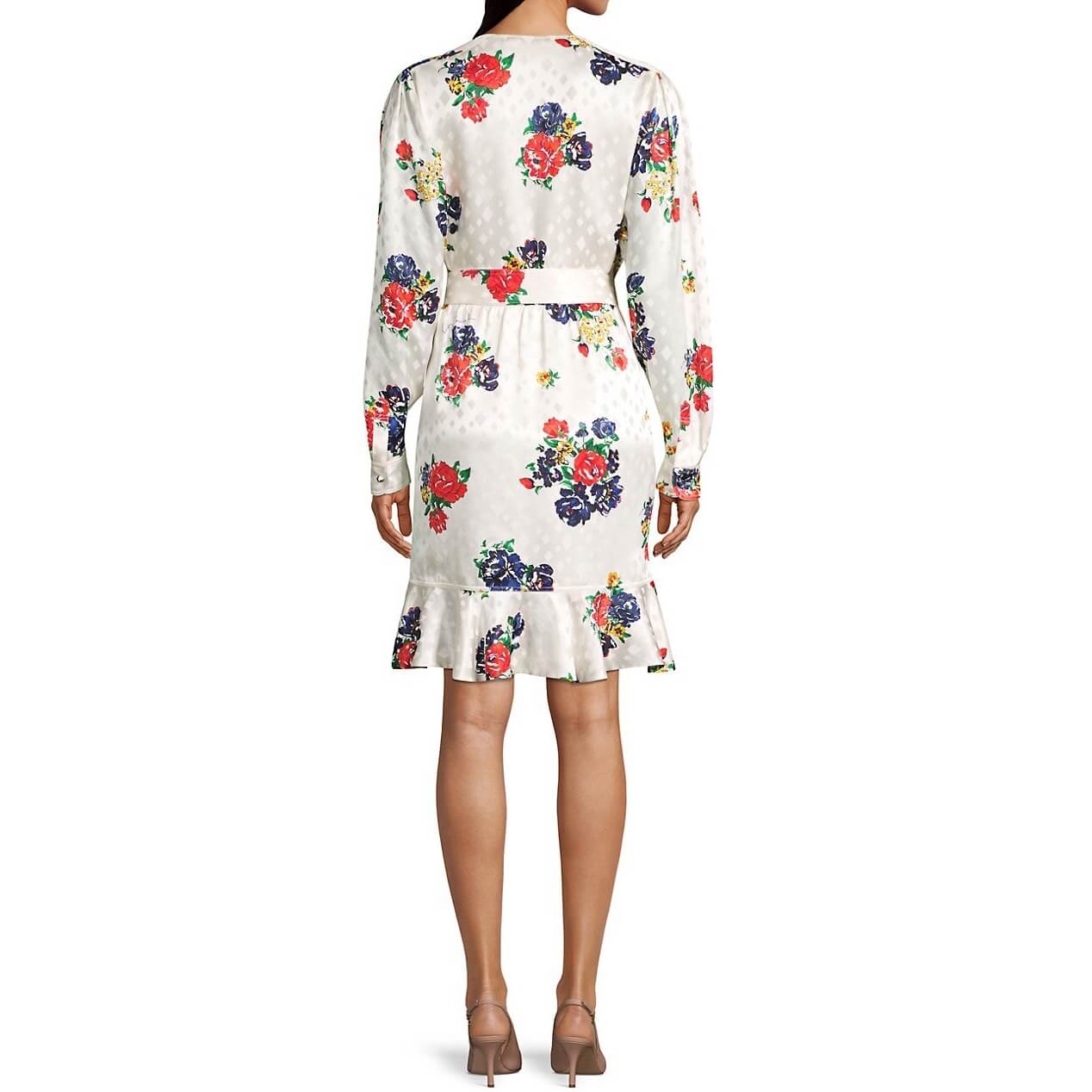 Tory Burch Floral Ruffle Silk Belted Wrap Dress