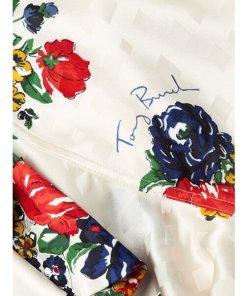 Tory Burch Floral Ruffle Silk Belted Wrap Dress