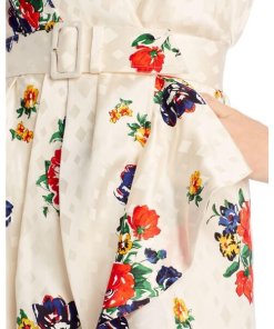 Tory Burch Floral Ruffle Silk Belted Wrap Dress