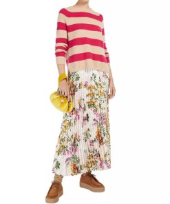 Max Mara Weekend Garbo Floral Print Pleated Skirt