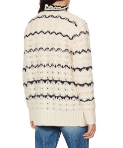 Sandro Ludvik Crocheted Logo Patch Cardigan