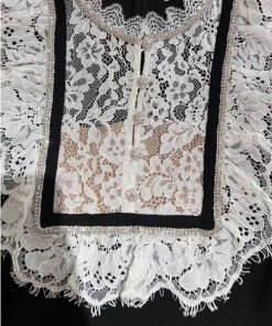 Self-Portrait Monochrome Fine Lace Crepe Mini Dress