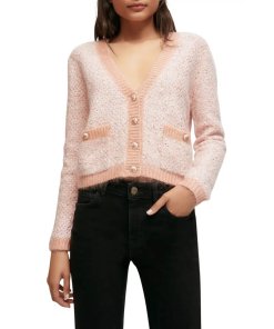 Maje Mission V-Neck Sequined Cardigan