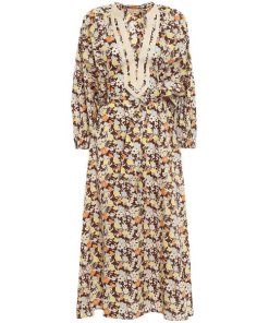 Tory Burch Reverie Floral Balloon-Sleeve Caftan Dress
