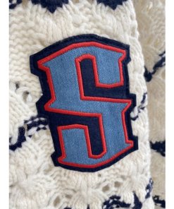 Sandro Ludvik Crocheted Logo Patch Cardigan