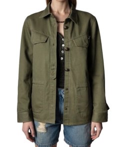 Zadig & Voltaire Tackl Cotton & Linen Military Shirt