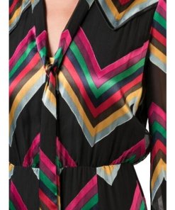 Alice + Olivia Annabella Chevron Silk-Blend Maxi Dress