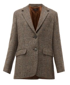 MaxMara Weekend Georgia Single-Breasted Check Wool