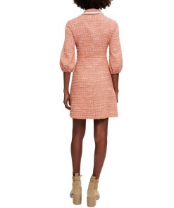 Maje Rimoda Three-Quarter Sleeve Tweed Dress