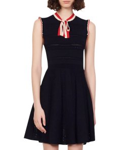 Sandro Fidelia Sleeveless Fit & Flare Knit Dress