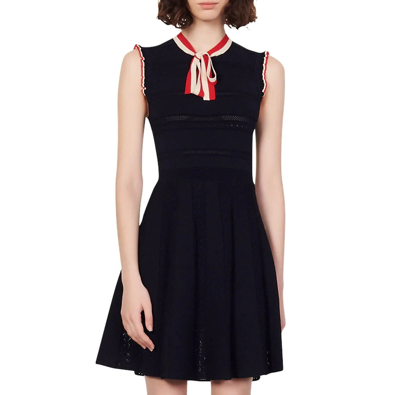 Sandro Fidelia Sleeveless Fit & Flare Knit Dress  evaChic