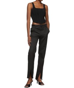 Dion Lee Split Frayed Straight-Leg Pants