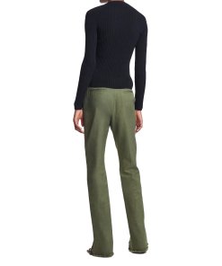 Dion Lee Split Frayed Straight-Leg Pants