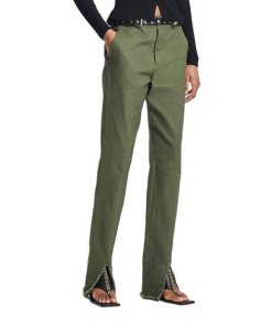 Dion Lee Split Frayed Straight-Leg Pants