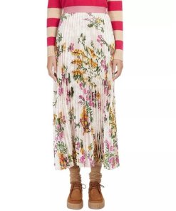 Max Mara Weekend Garbo Floral Print Pleated Skirt