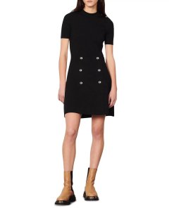 Sandro Alyssa Ribbed Top Knit Dress