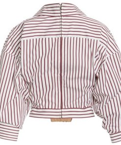 Alexander Wang Cropped Striped Cotton Bustier Shirt