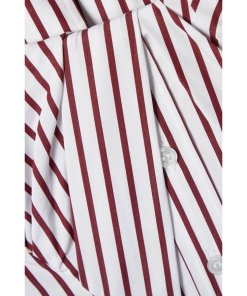 Alexander Wang Cropped Striped Cotton Bustier Shirt