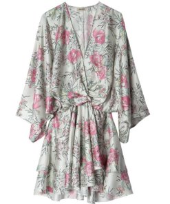 Zadig & Voltaire Ruffle Twill Roses Judo Silk Dress