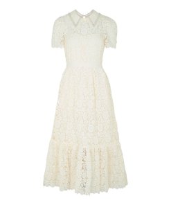 Self-Portrait Embellished Guipure Lace Midi Dress
