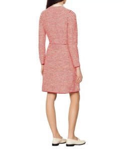 Sandro Edmee Tie Collar Tweed Dress