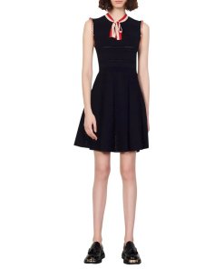 Sandro Fidelia Sleeveless Fit & Flare Knit Dress